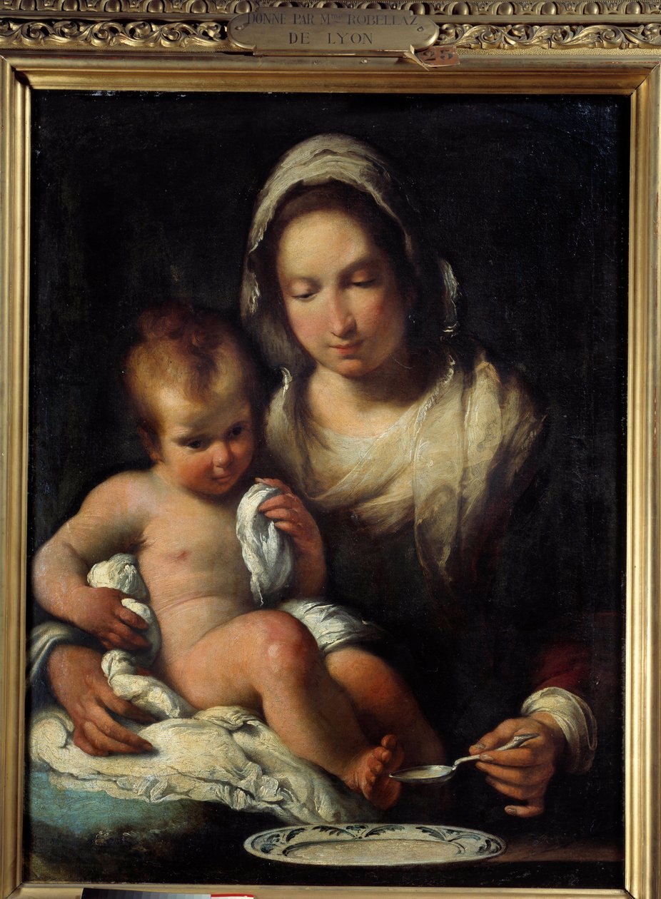 Panna má lžíci. Obraz Bernarda Strozziho (1581-1644) od Bernardo Strozzi