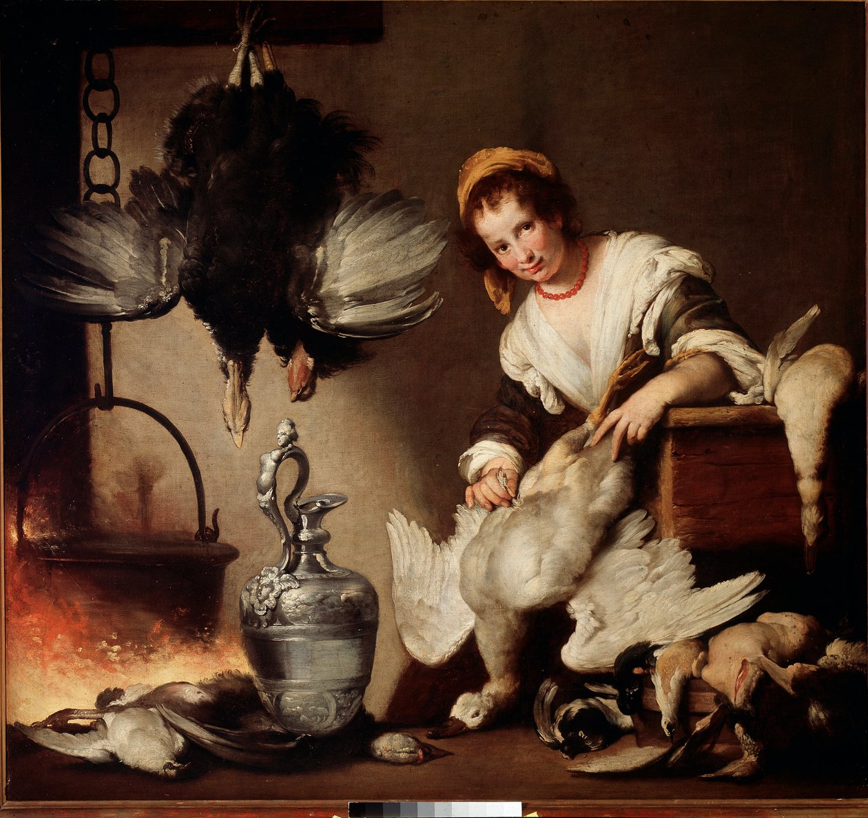 Kuchař Žena instalatérské kachny. Obraz Bernardo Strozzi od Bernardo Strozzi