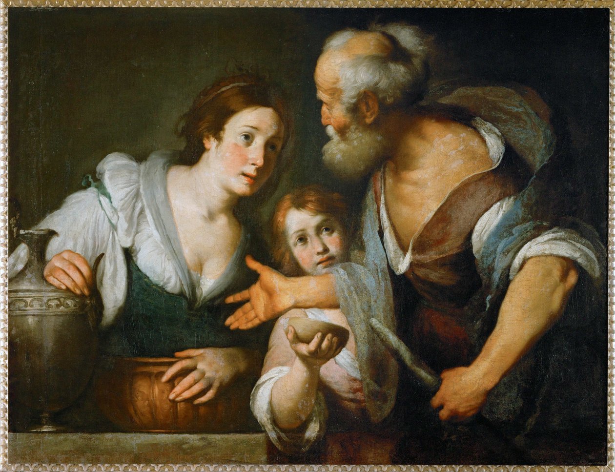 Prorok Elíša a vdova ze Sarepty... (olej na plátně) od Bernardo Strozzi