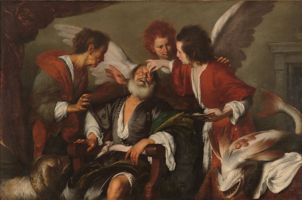 Tobiáš léčí slepotu svého otce od Bernardo Strozzi