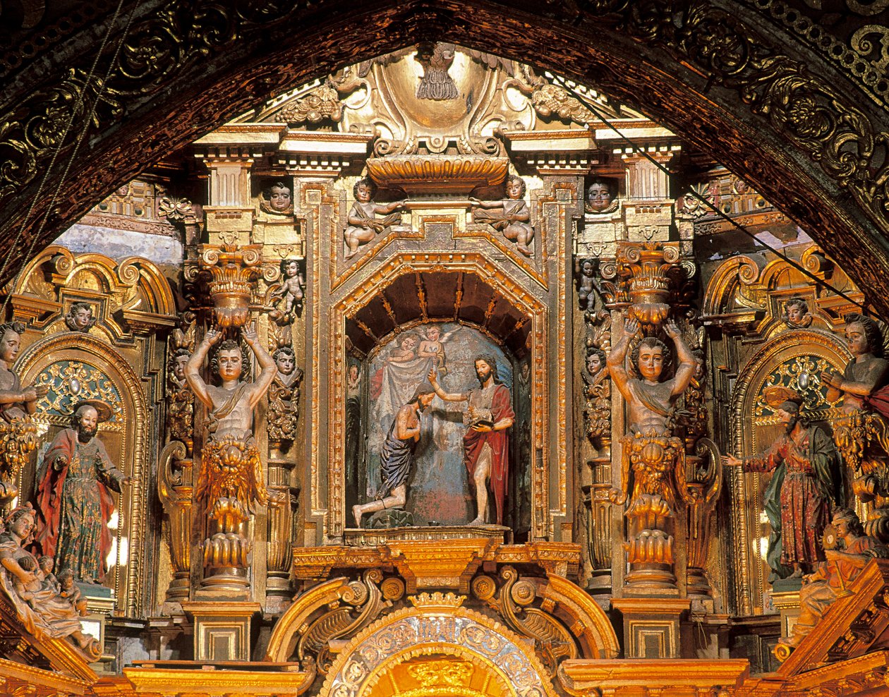 Oltářní obraz kostela San Francisco, Quito, Pichincha, Ekvádor od Bernardo de Legarda