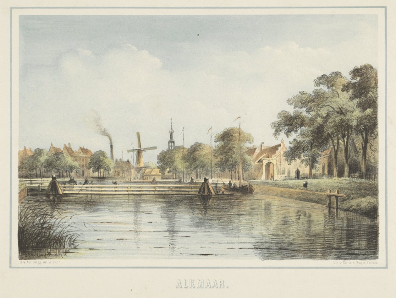 Pohled na Vlotbrug v Alkmaaru od Bernardus Gerardus ten Berge