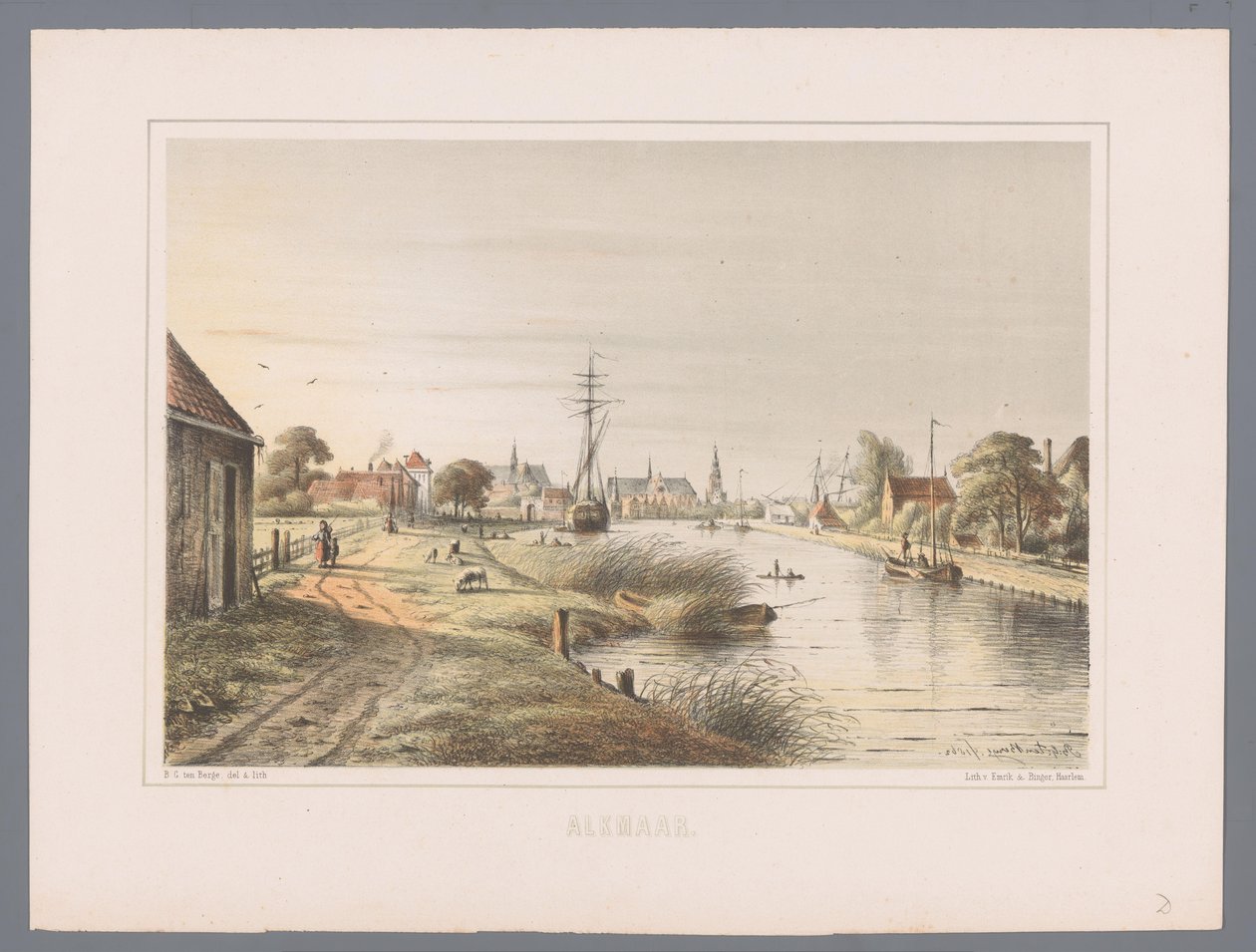 Panoráma města v Alkmaaru Alkmaar (název série na objektu) od Bernardus Gerardus ten Berge
