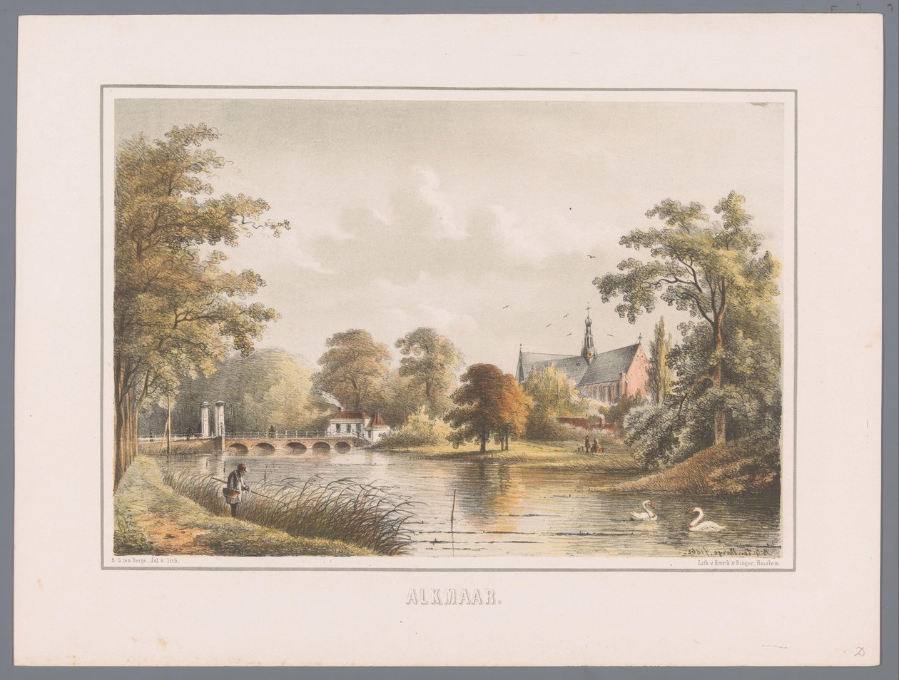 Panoráma města v Alkmaaru Alkmaar (název série na objektu) od Bernardus Gerardus ten Berge