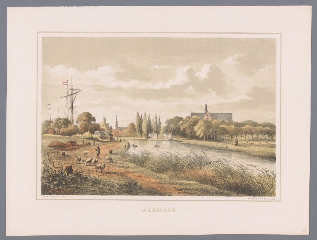 Panoráma města v Alkmaaru Alkmaar (název série na objektu) od Bernardus Gerardus ten Berge