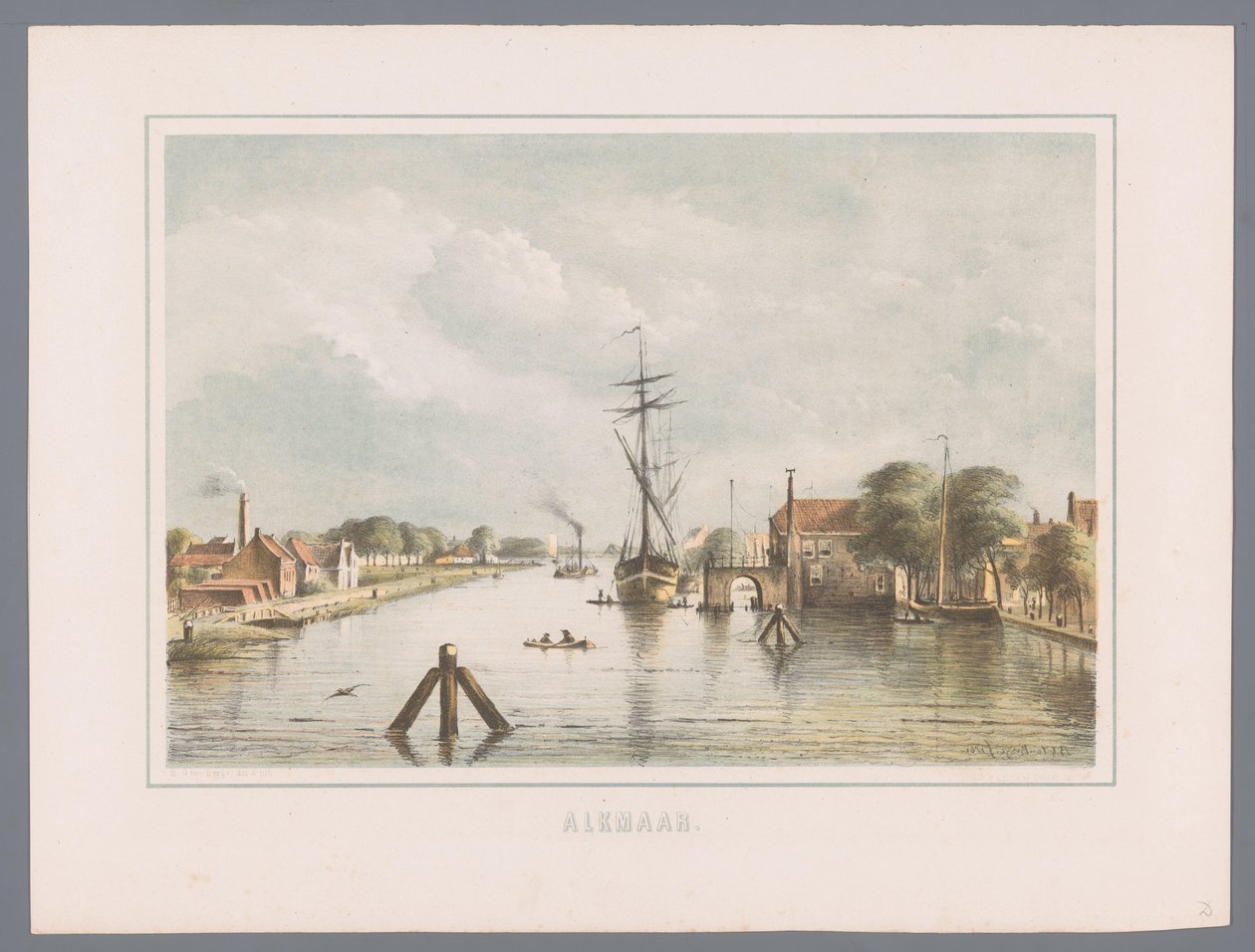 Panoráma města v Alkmaaru Alkmaar (název série na objektu) od Bernardus Gerardus ten Berge