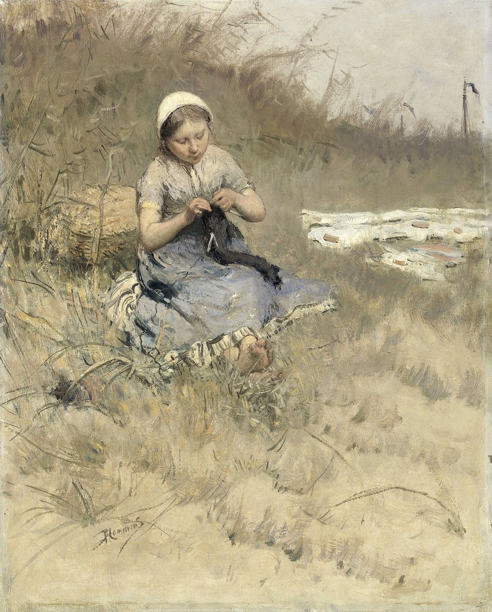 Dívka pletení od Bernardus Johannes Blommers