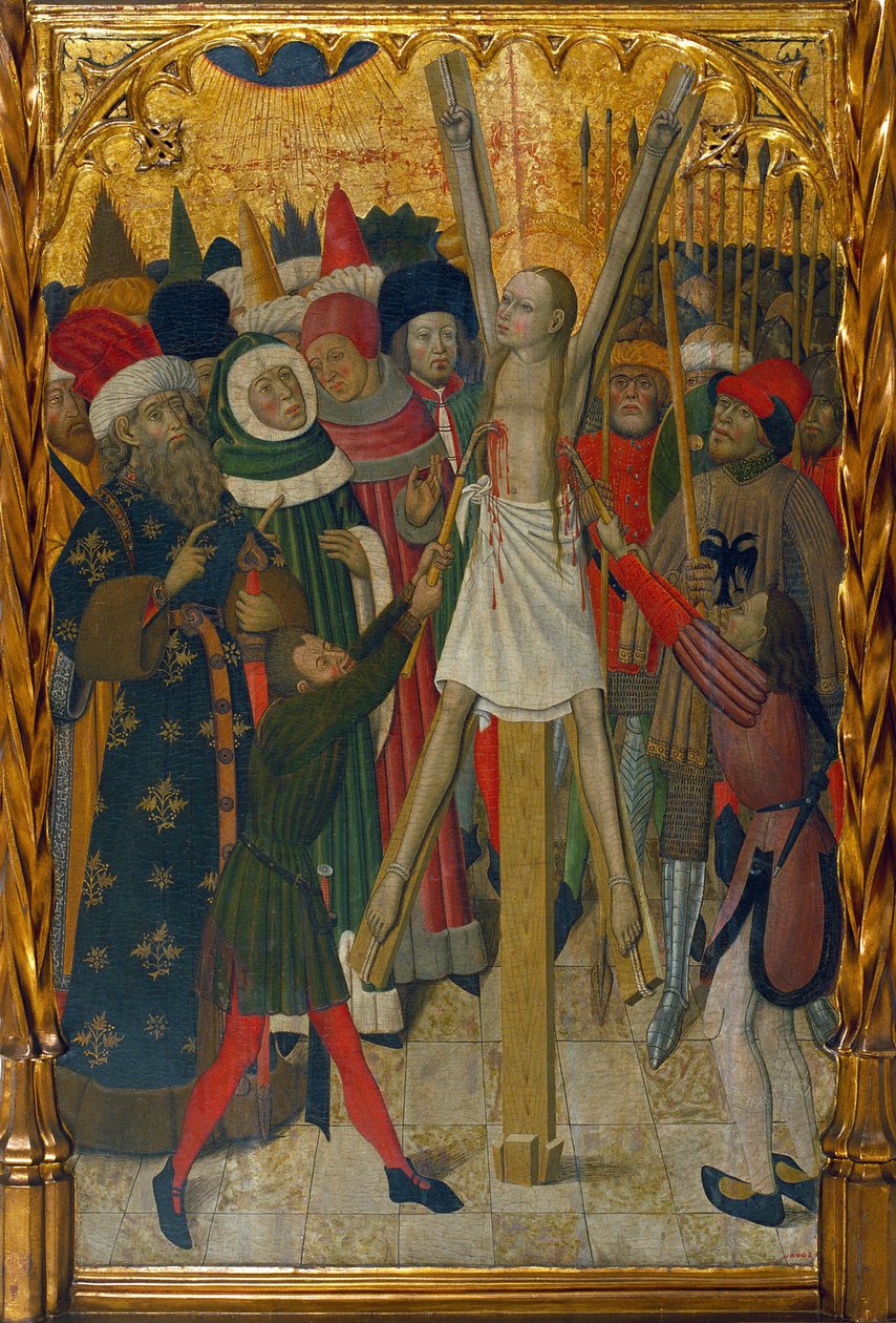 Umučení svaté Eulálie z Barcelony (289-304) - Malba Bernata Martorella (1390-1452), tempera na dřevě (132,3x93,2 cm), cca 1442-1445 - Umučení svaté Eulálie, Tempera na panelu od Bernata Martorell starší, cca 1442-1445 – Museu Nacional od Bernat Martorelli