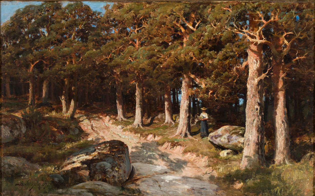 Žena v lese od Berndt Lindholm