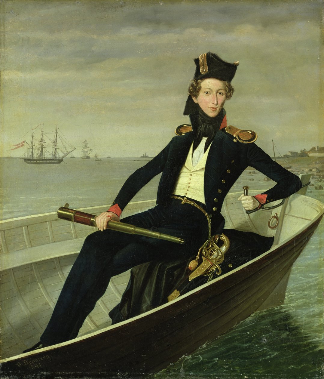 Portrét mladého dánského námořního důstojníka, 1841 od Bernhard Axel Bendixen