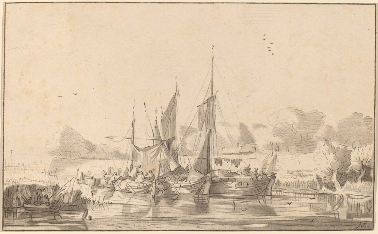 Kanál v Utrechtu, 1771, publikoval 1787. od Bernhard Schreuder