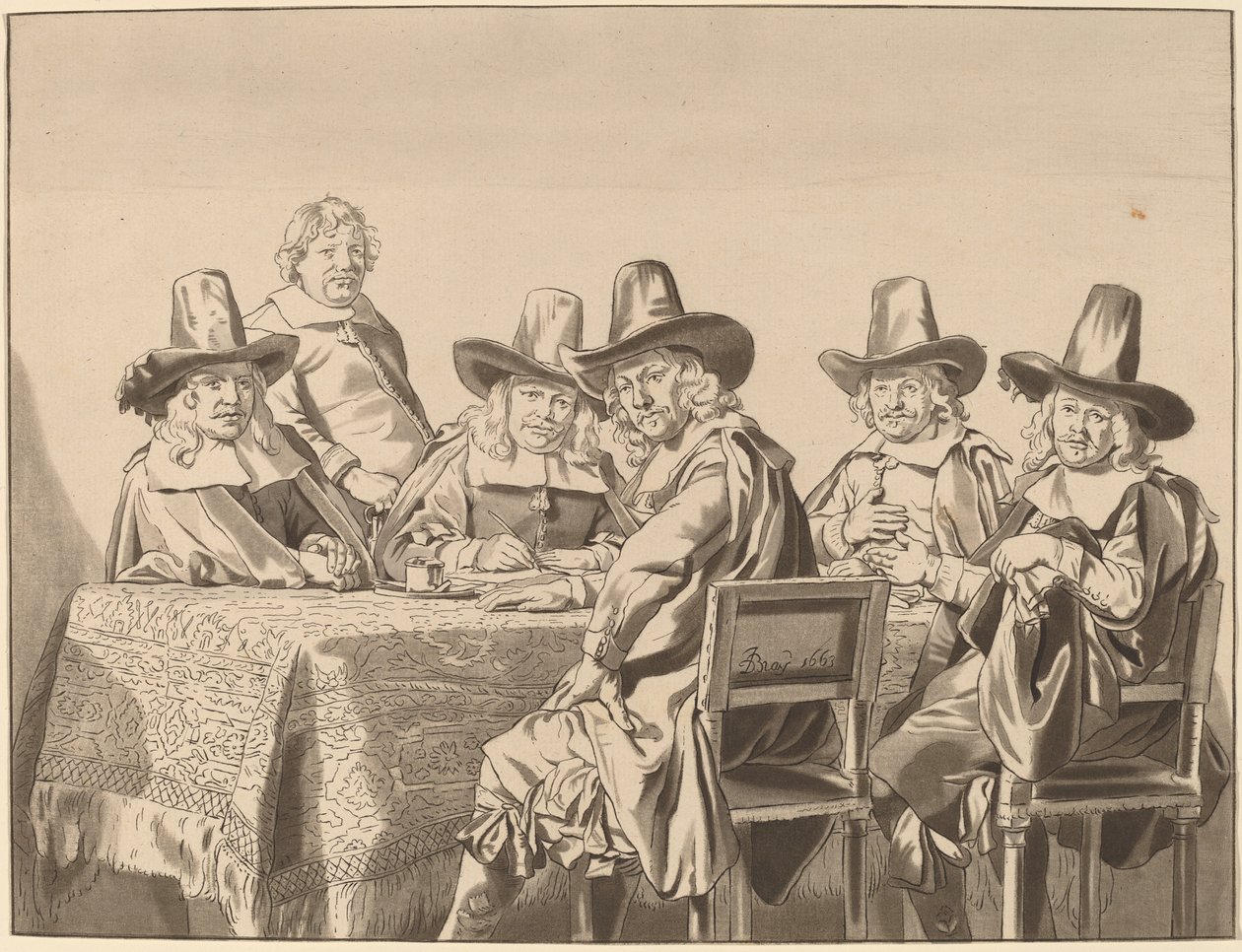 Ředitelé sirotčího azylu v Haarlemu, 1777, publikováno 1786. od Bernhard Schreuder
