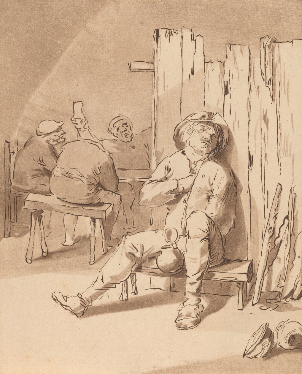 Opilý rolník v hospodě, 1775. od Bernhard Schreuder