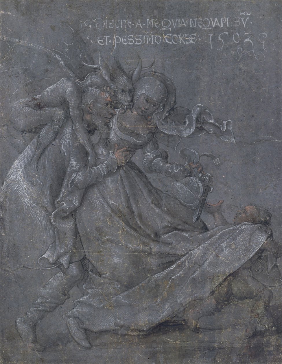 Dvojice milenců s ďáblem a Amorem, 1503 od Bernhard Strigel