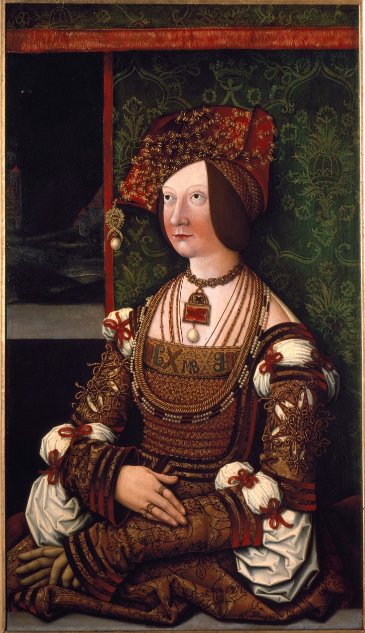 Portrét impresionistky Bianky Marie (Blanche-Marie) Sforzy (obraz) od Bernhard Strigel