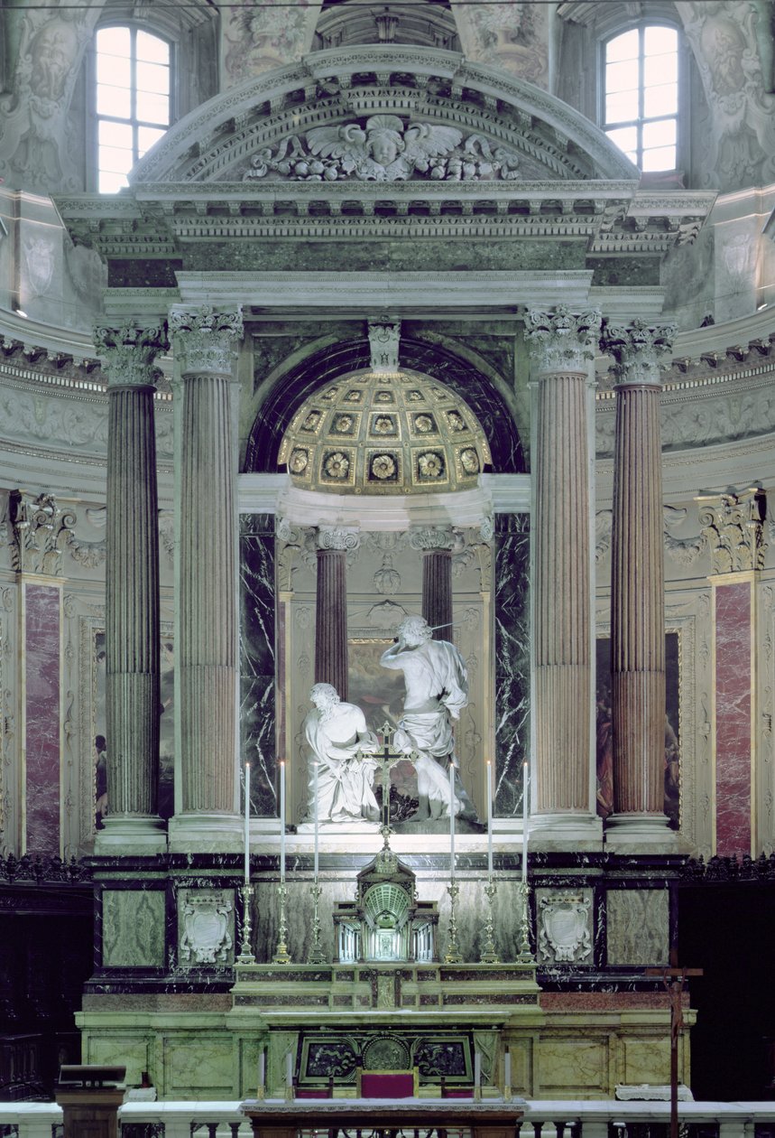 Pohled na hlavní oltář s umučením sv. Pavla (mramor) od Bernini Algardi A. and Bitonto