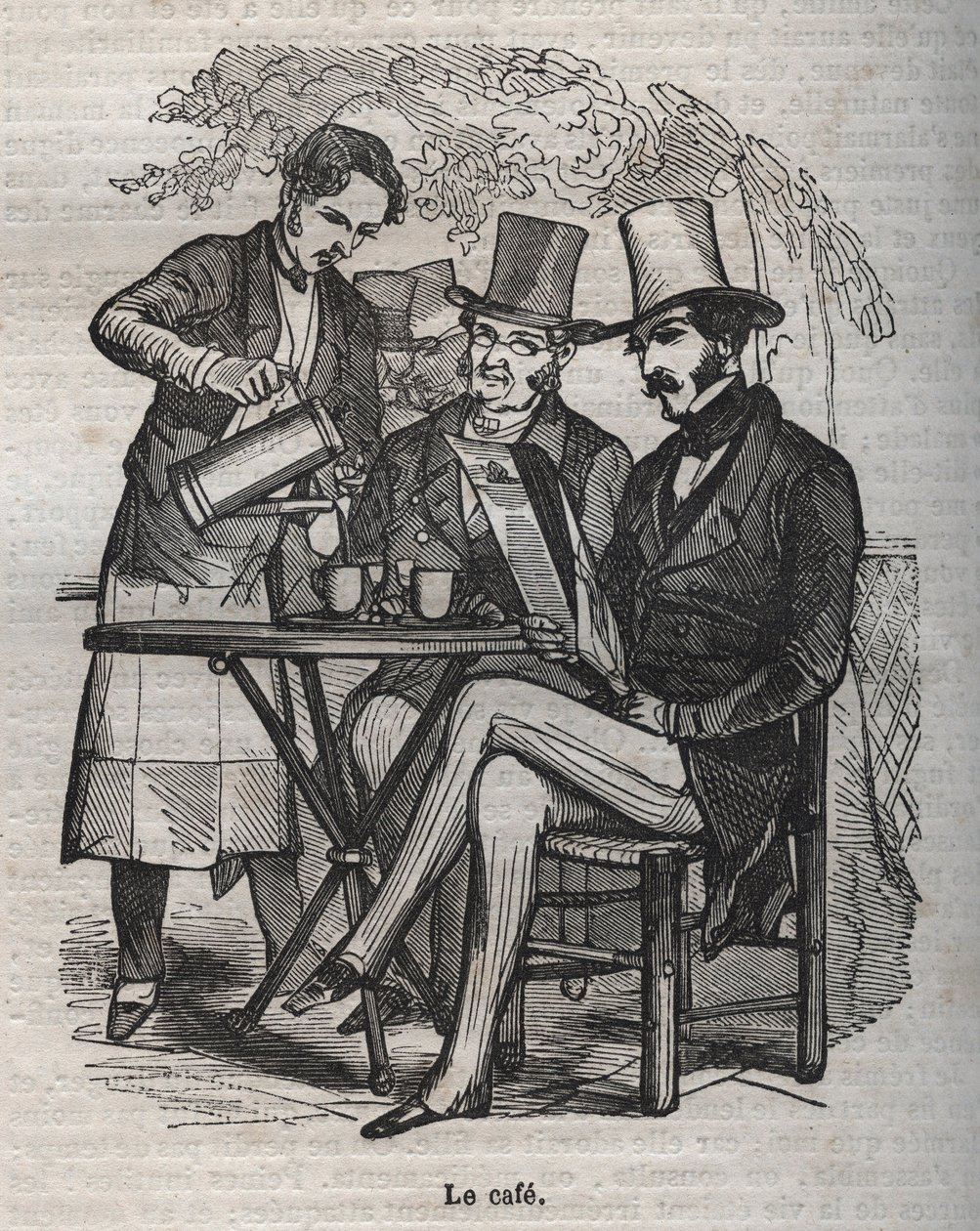 Le cafe - rytina v „La Physiologie du gout“ od Jean Anthelme Brillat Savarin od Bertall