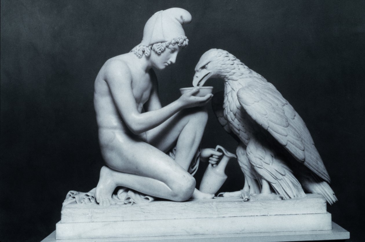 Ganymedes s Jupiterovým orlem, 1817 (mramor) od Bertel Thorvaldsen