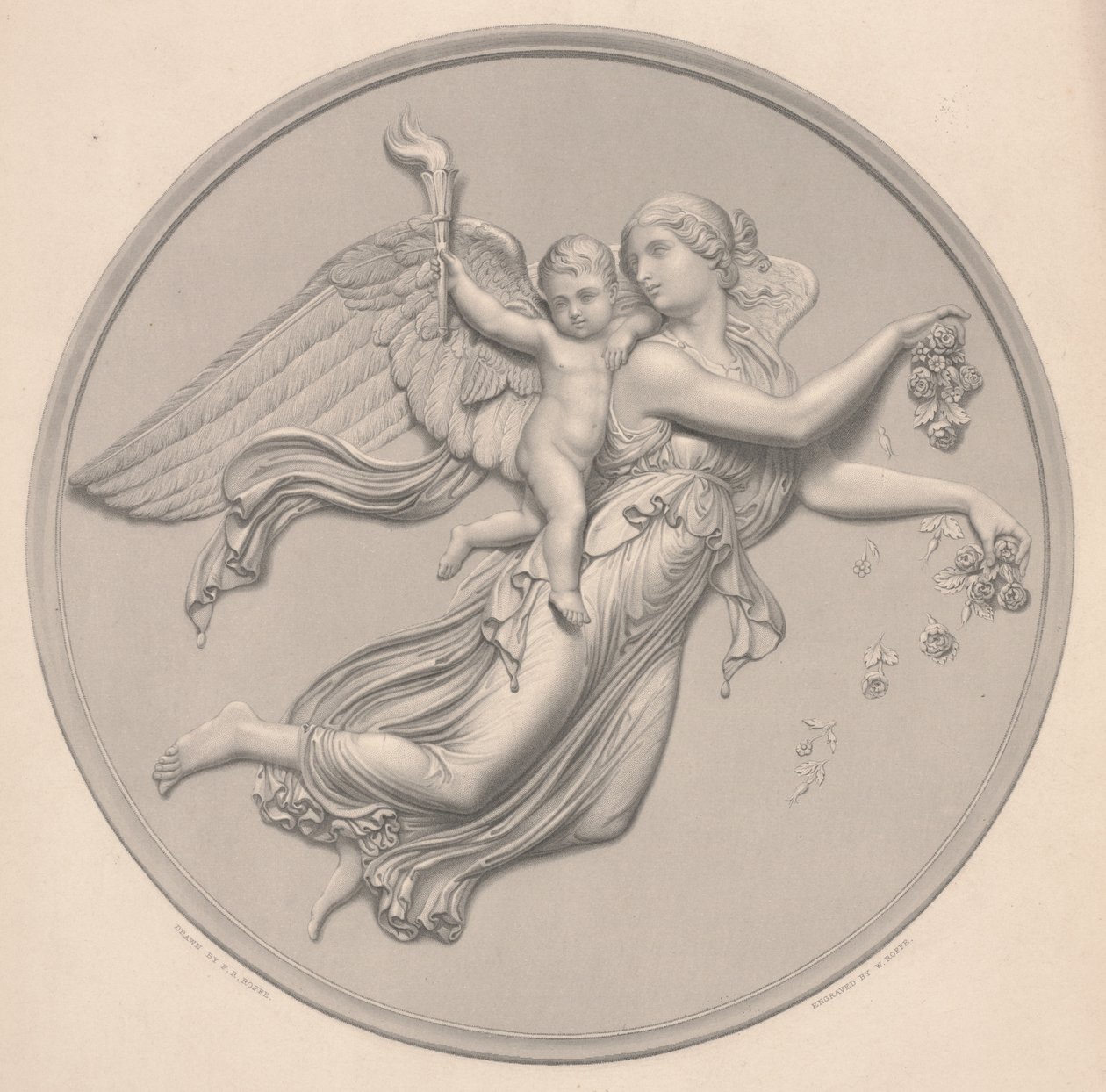 Morning, kreslil F. R. Roffe (fl.1850-63), ryl William Callio Roffe (1817-89), polovina 19. století (reprodukce rytiny) od Bertel (after) Thorvaldsen
