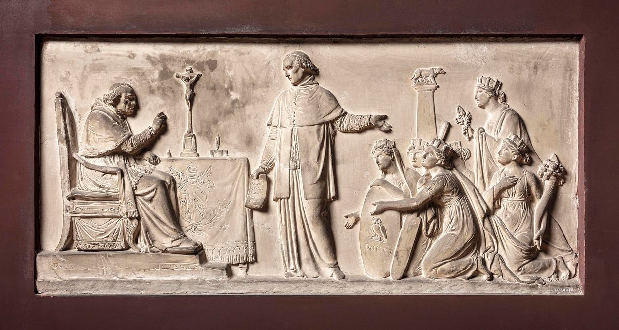 Kardinál Ercole Consalvi vrací papežské státy Piovi VII. od Bertel Thorvaldsen