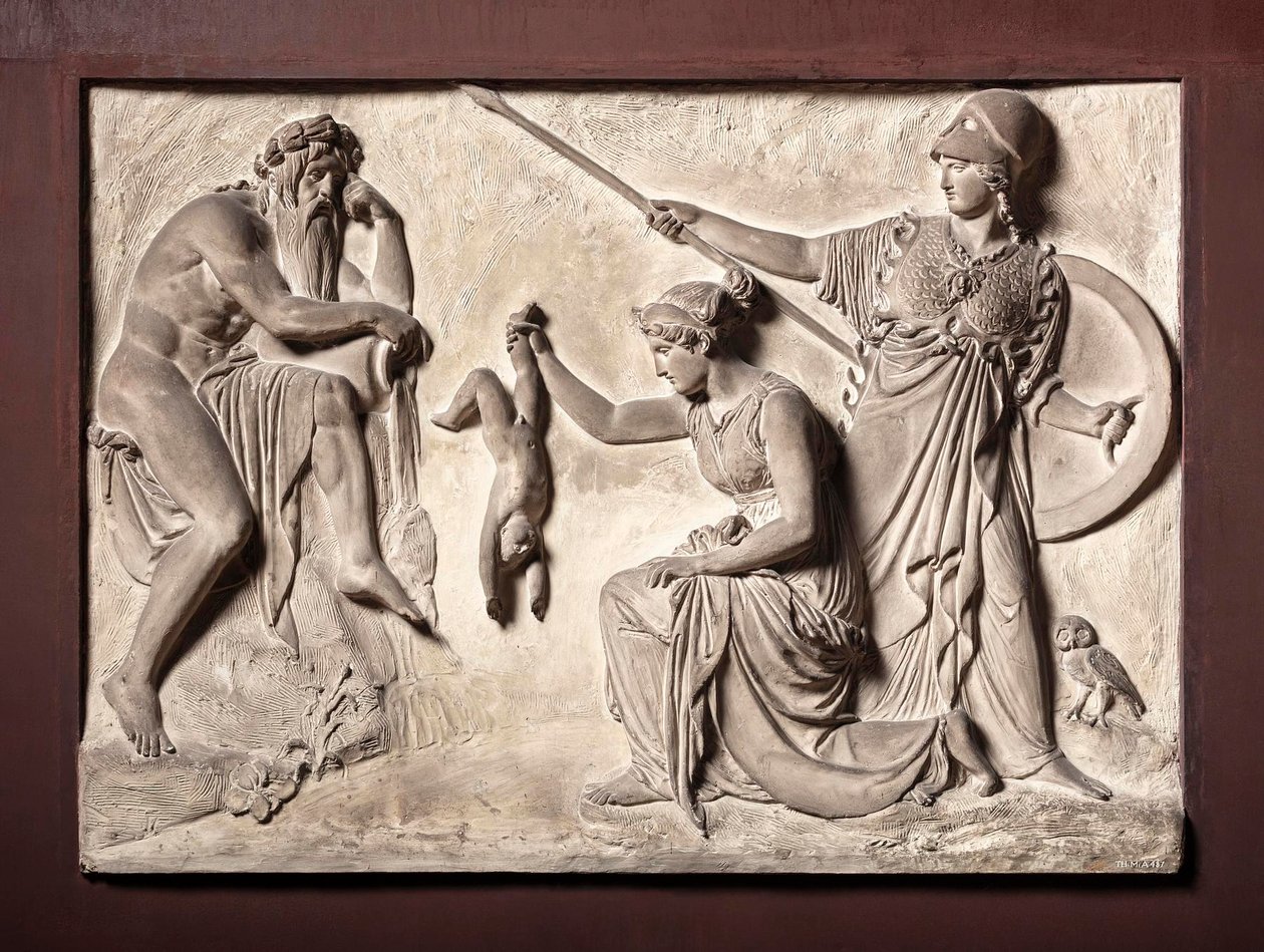 Thetis namáčí Achilla v řece Styx od Bertel Thorvaldsen