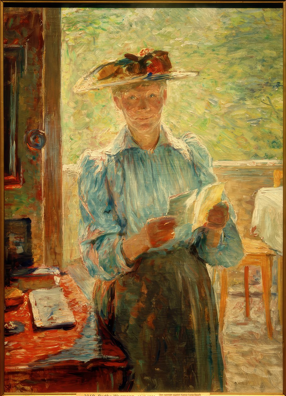 Portrét švédské klavíristky Hanny Lucii Bauck od Bertha Wegmann