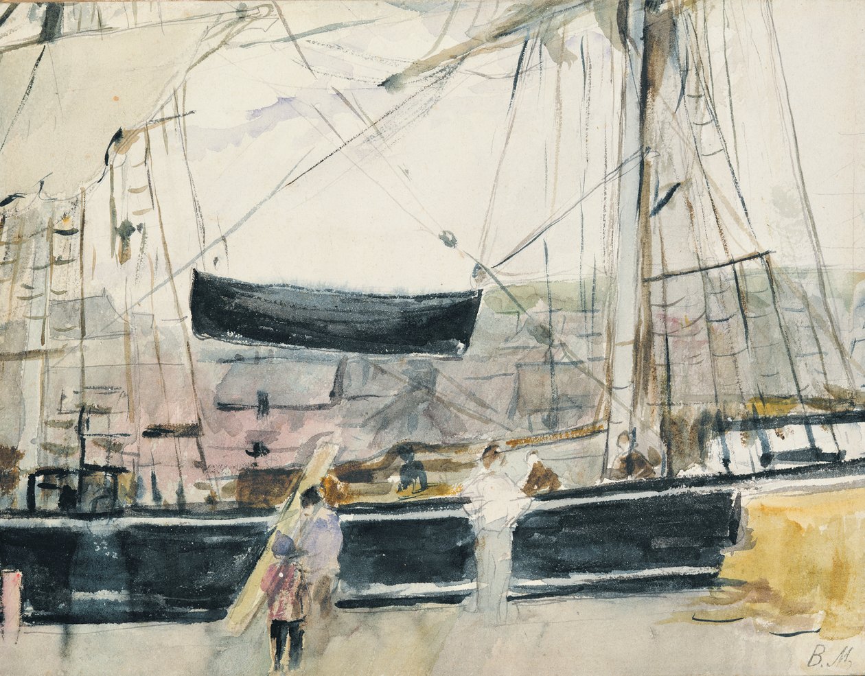 Loď na nábřeží, 1875 od Berthe Morisot