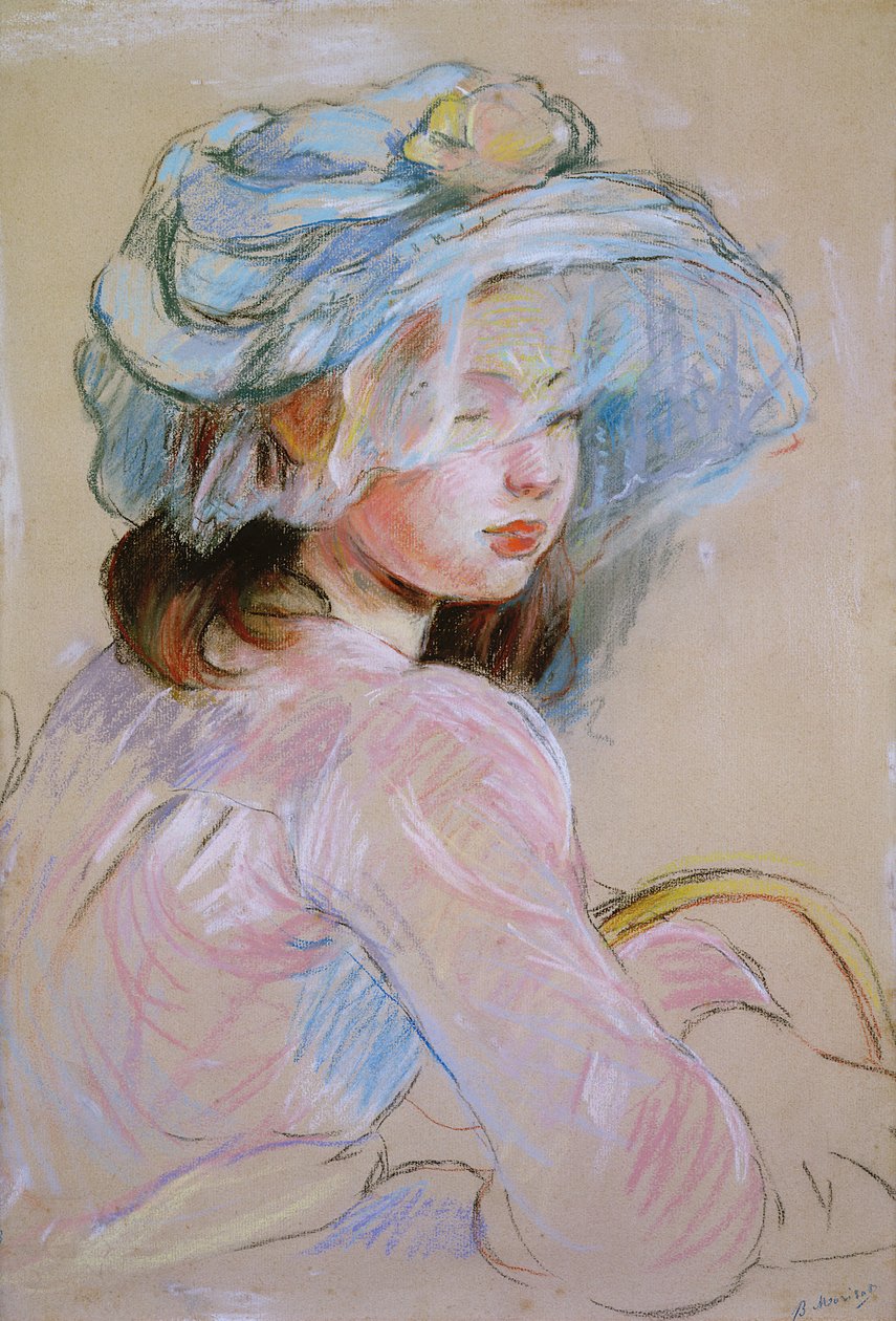 Dívka nesoucí košík, 1891 (pastel na papíře) od Berthe Morisot