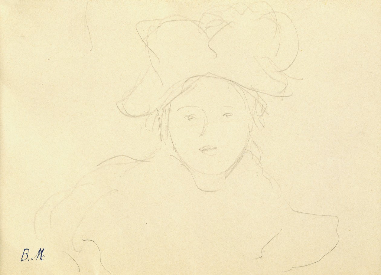 Dívka s kloboukem, 1889 od Berthe Morisot