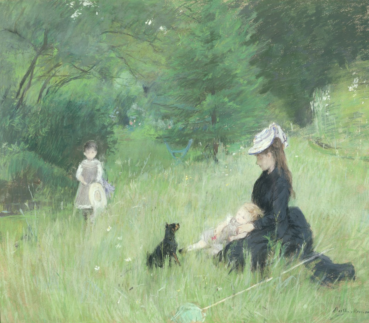 In a Park, c.1874 (pastel na papíře) od Berthe Morisot