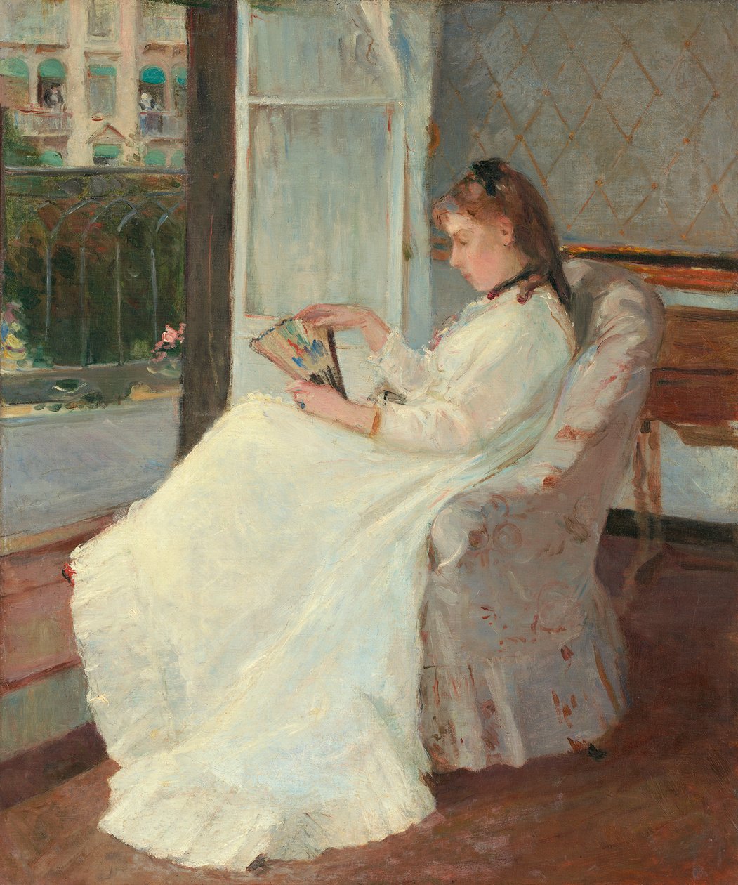 Umělcova sestra u okna, 1869 od Berthe Morisot