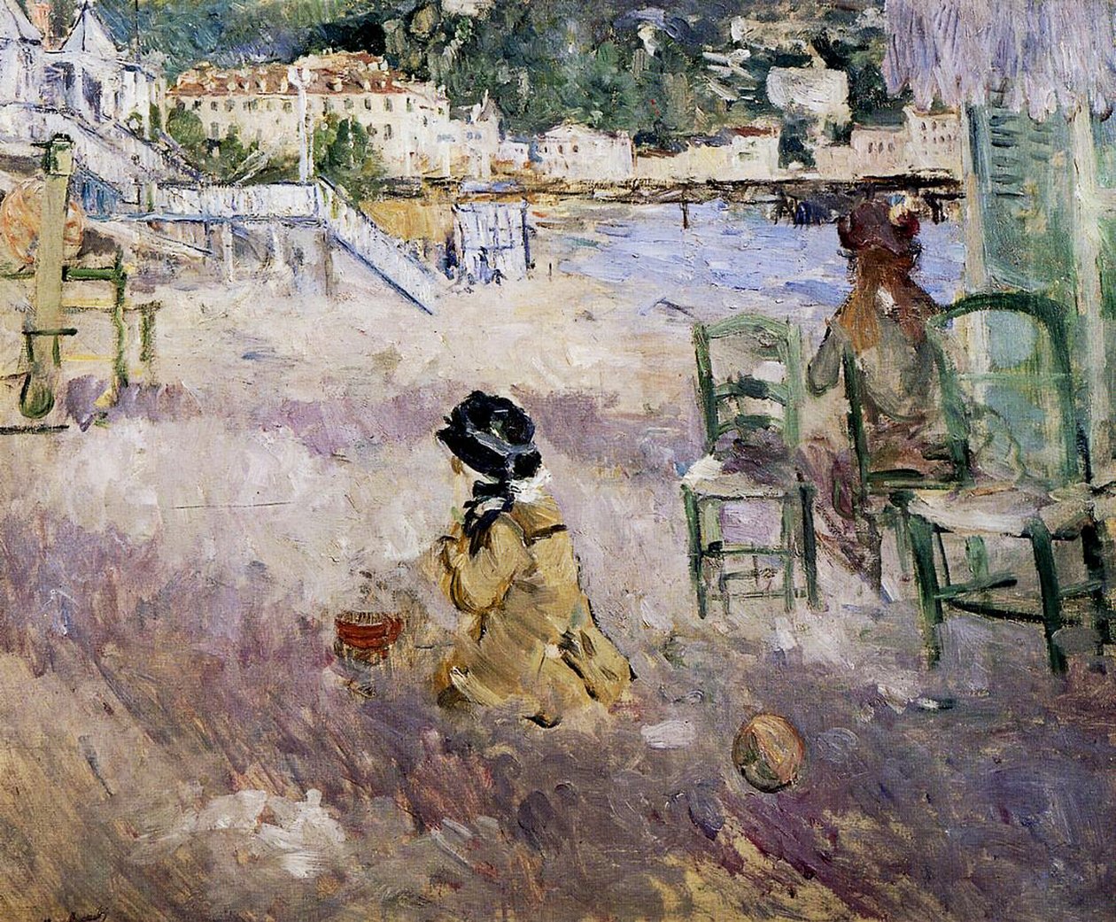 Pláž v Nice, 1882 (olejové plátno) od Berthe Morisot