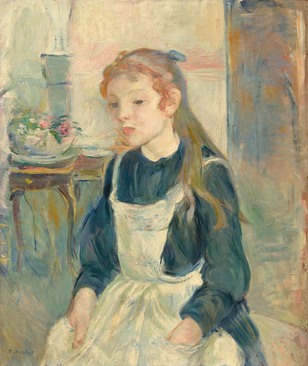 Mladá dívka se zástěrou od Berthe Morisot