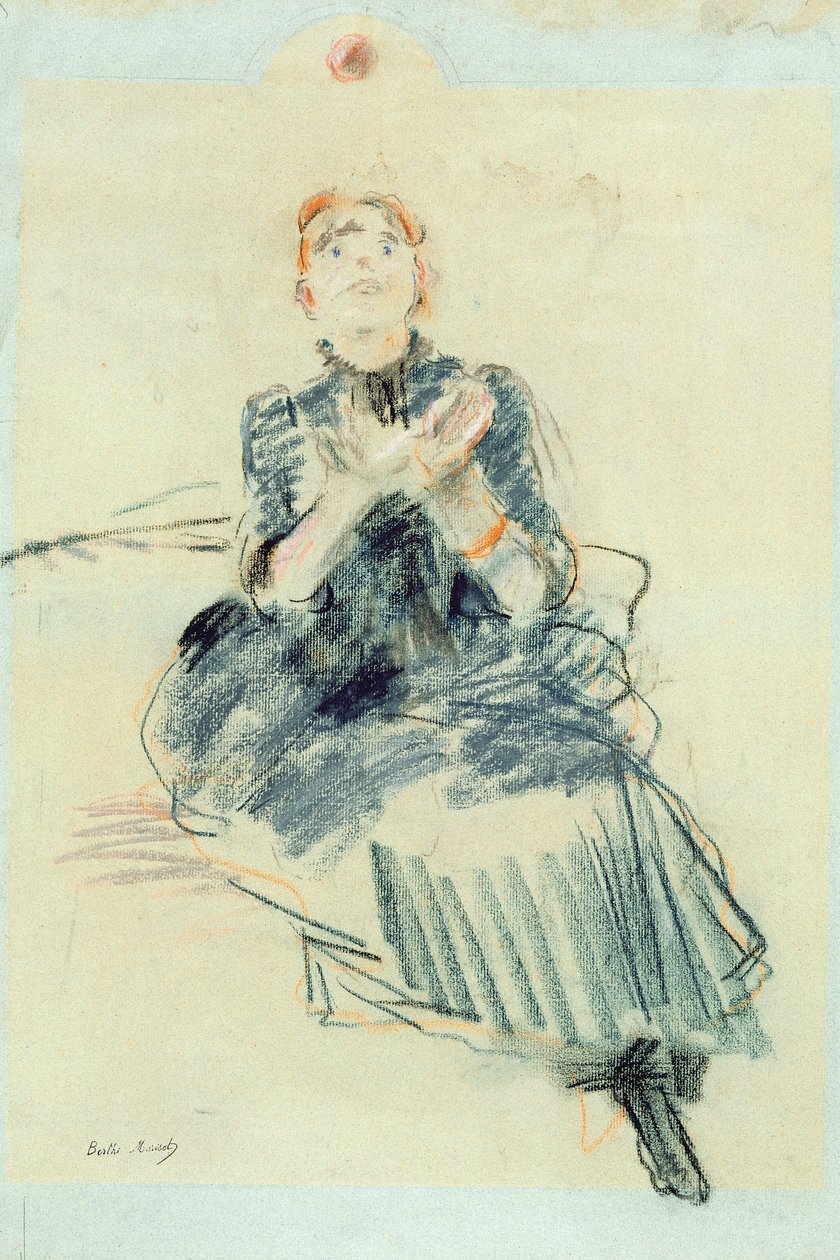 Mladá dívka hrající si s míčem, 1886 (pastel na papíře) od Berthe Morisot