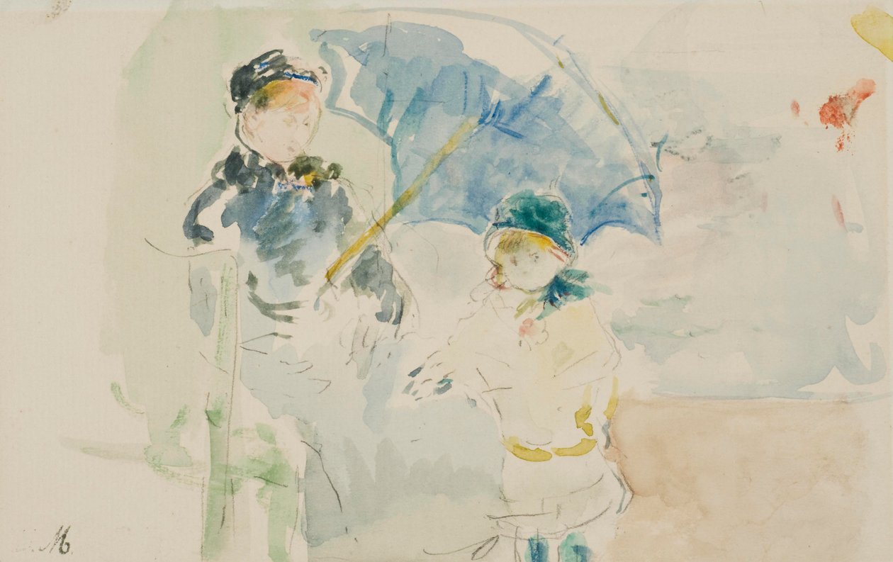 Na pláži v Nice od Berthe Morisot
