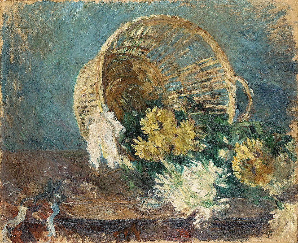 Chryzantémy aneb převrácený koš, 1885 od Berthe Morisot
