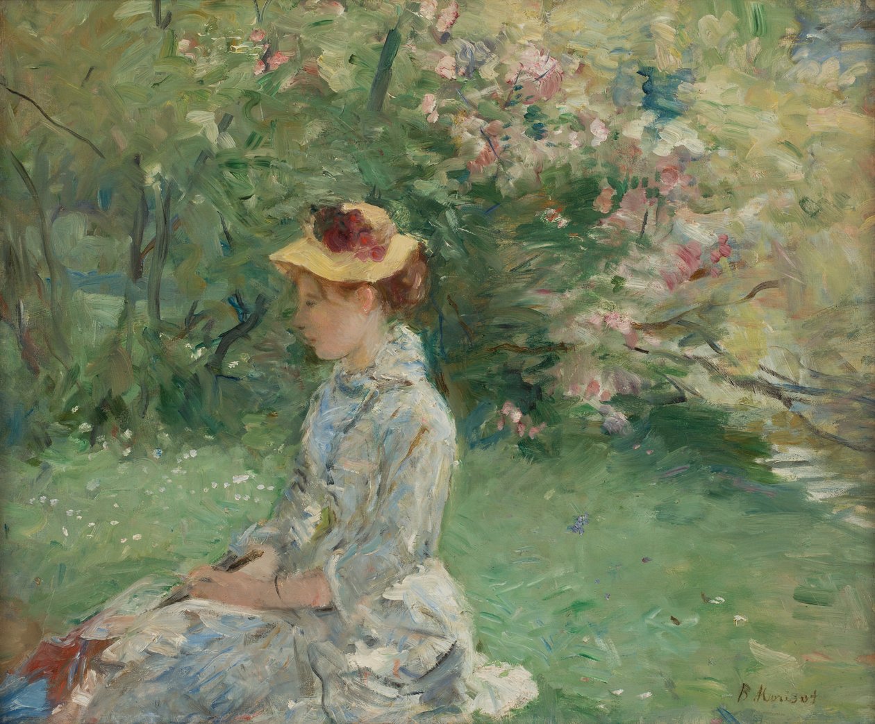 Venkovní studie nebo Na ostrově od Berthe Morisot