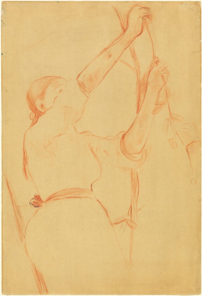 Mädchen beim Kirschenpflücken od Berthe Morisot