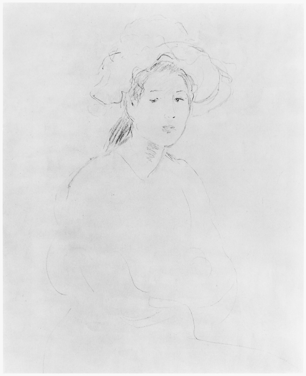 Hlava ženy (Verso) (viz 383972 Recto) 1893 od Berthe Morisot