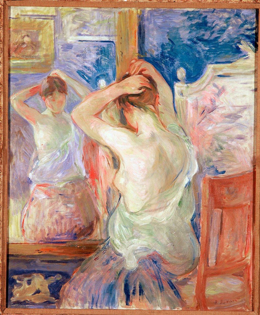 Před zrcadlem od Berthe Morisot