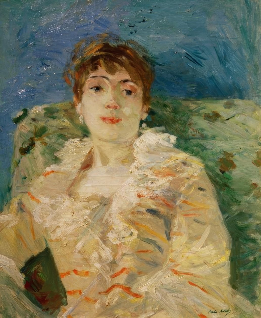 Mladá žena na gauči od Berthe Morisot