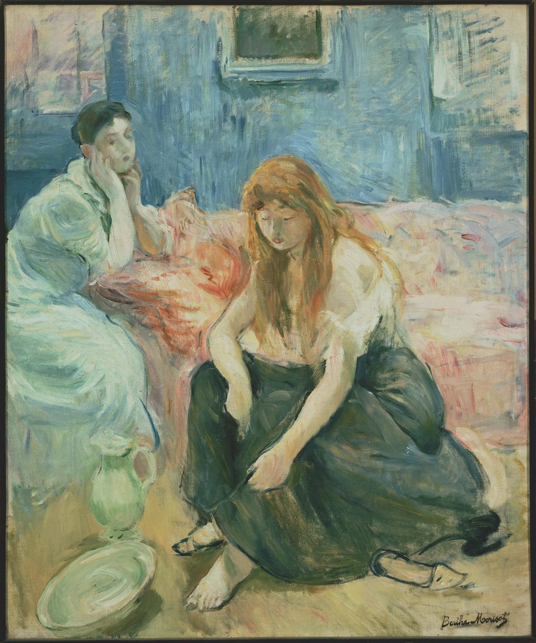 Mladé ženy při toaletě (název udělený umělkyní) od Berthe Morisot