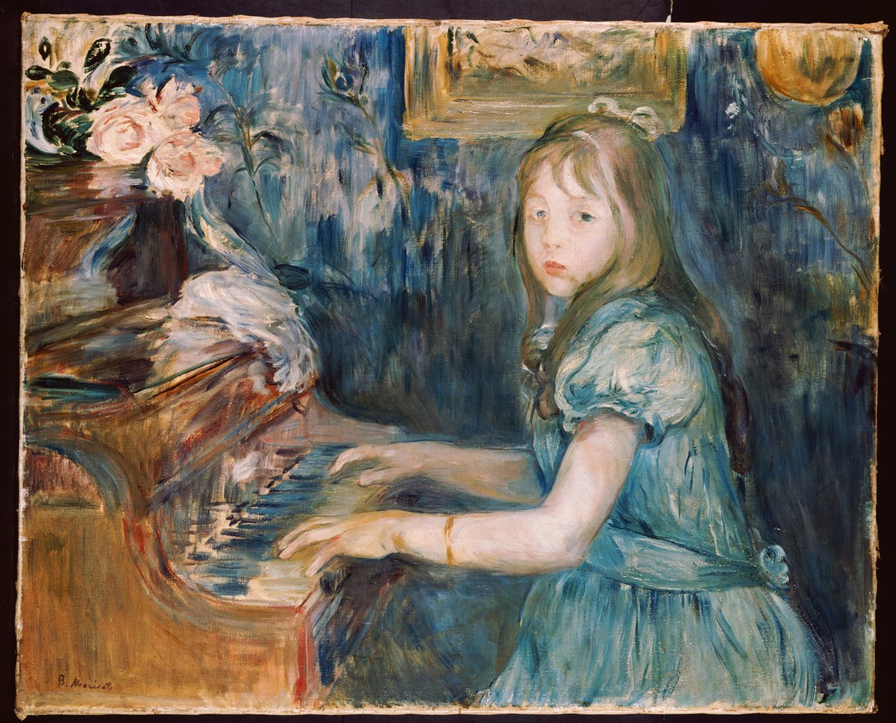 Lucie Leon u klavíru, kolem roku 1892 od Berthe Morisot