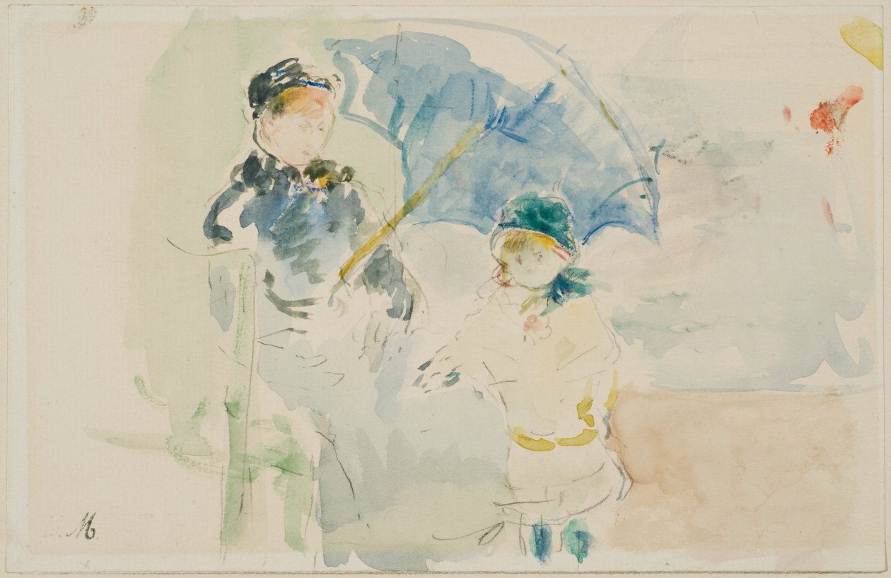 Na pláži v Nice od Berthe Morisot
