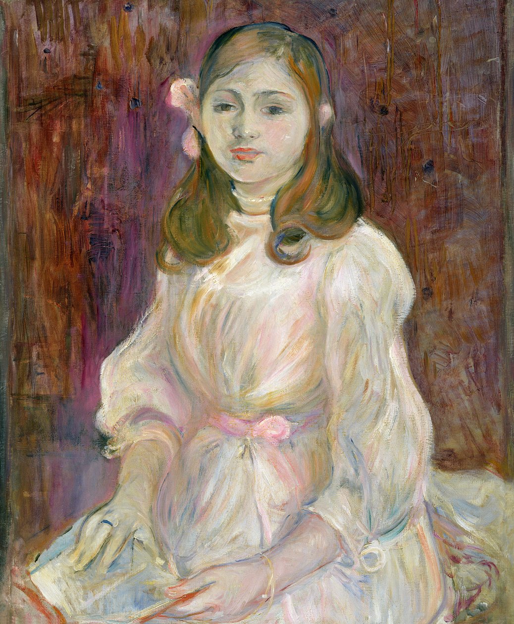 Portrét Julie Manetové (1878-1966) drží knihu, 1889 od Berthe Morisot