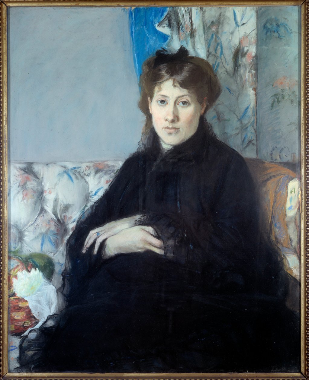 Portrét madame Edmy Pontillon, rozené sestry Morisotové umělce. Obraz od Berthe Morisot od Berthe Morisot