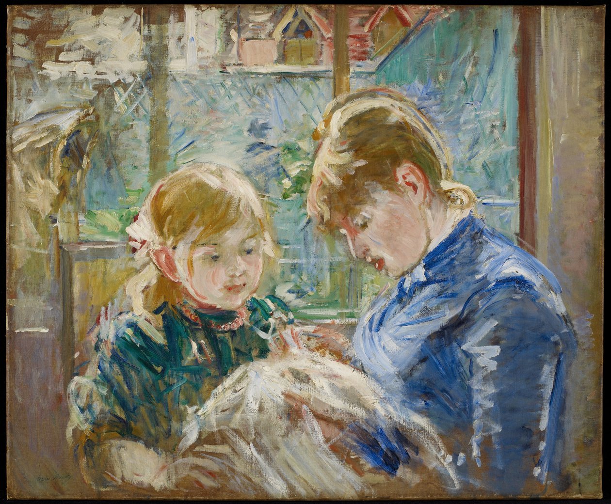 Umělcova dcera Julie s chůvou od Berthe Morisot
