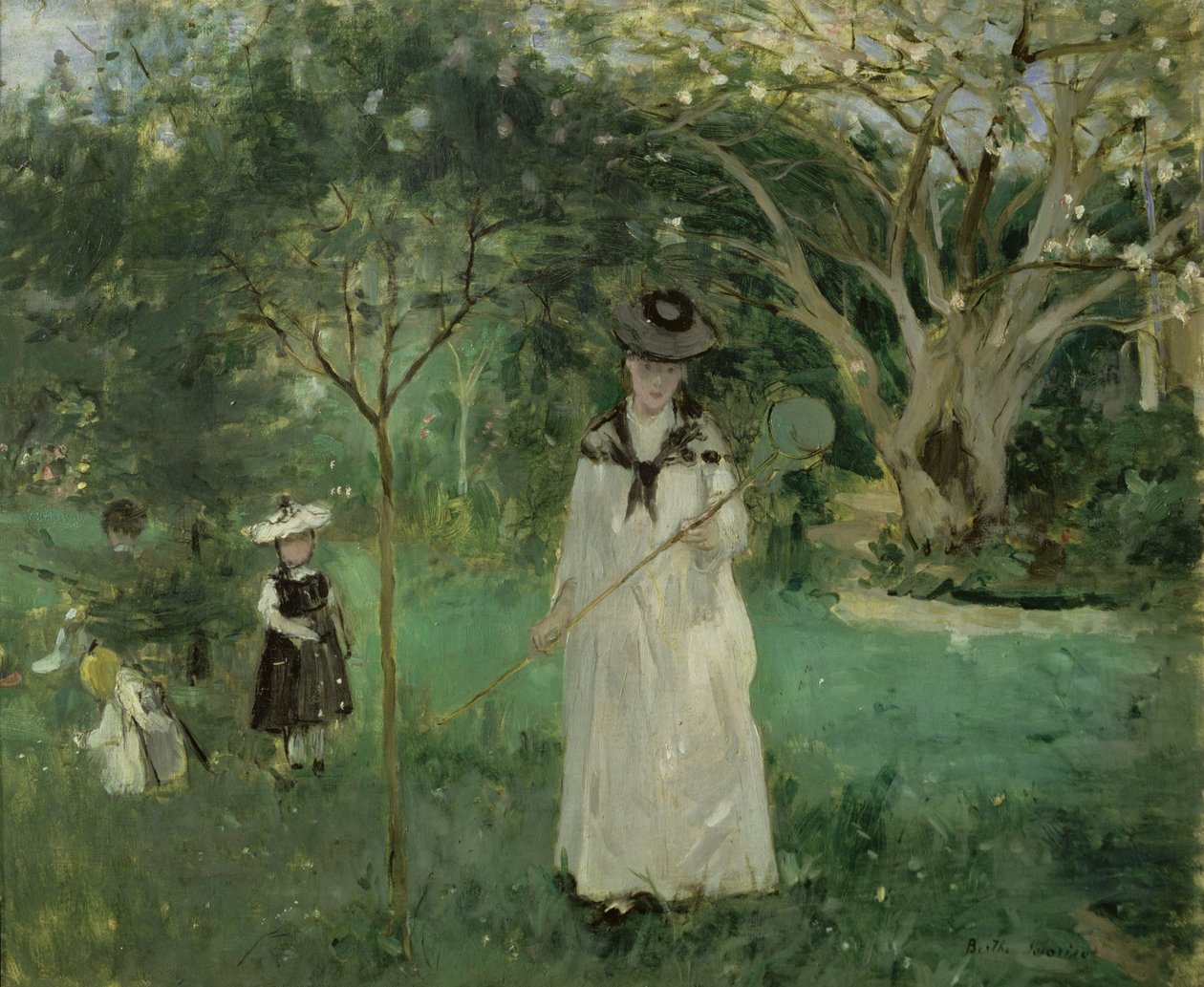 Lov na motýly, 1874 od Berthe Morisot