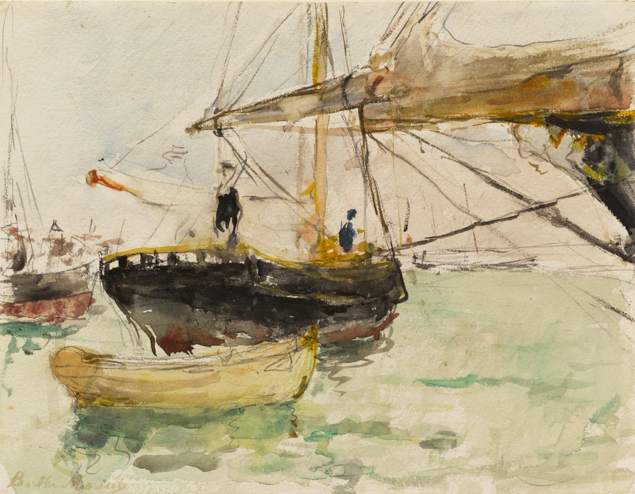 Přední část jachty od Berthe Morisot