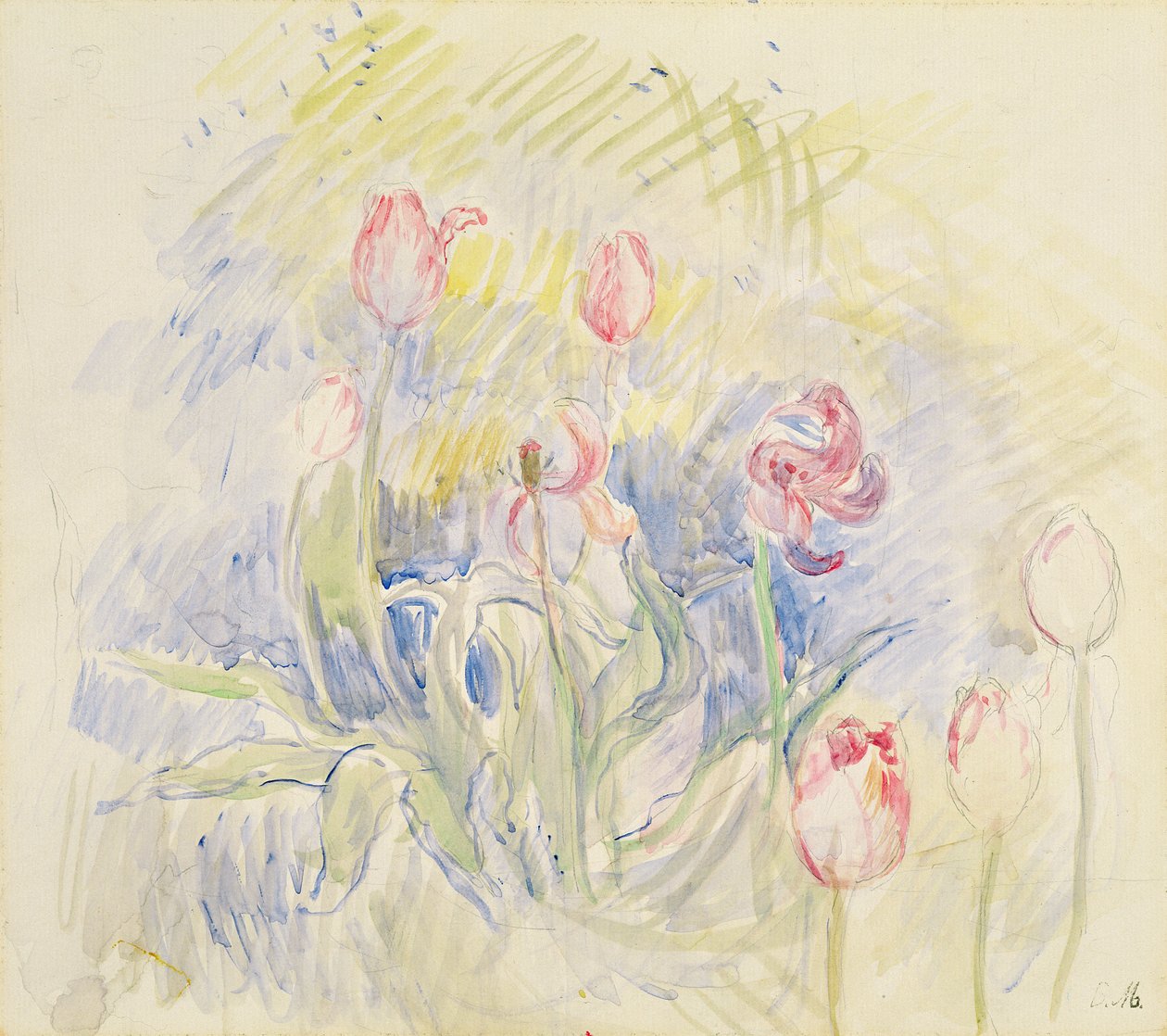 Tulipány, 1890 od Berthe Morisot